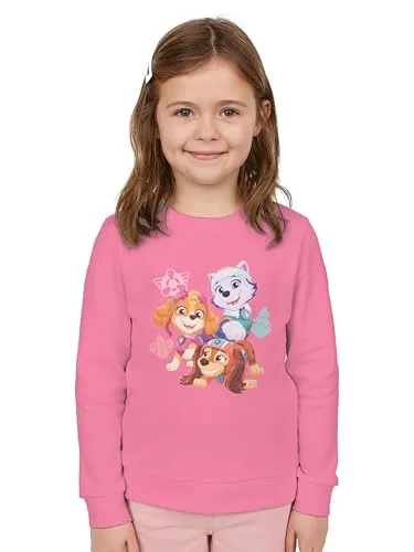 United Labels Paw Patrol Sweatshirt für Mädchen - Kinder Pullover Oberteil Langarm Pink (DE/NL/SE/PL, Numerisch, 122, 128, Regular, Pink)