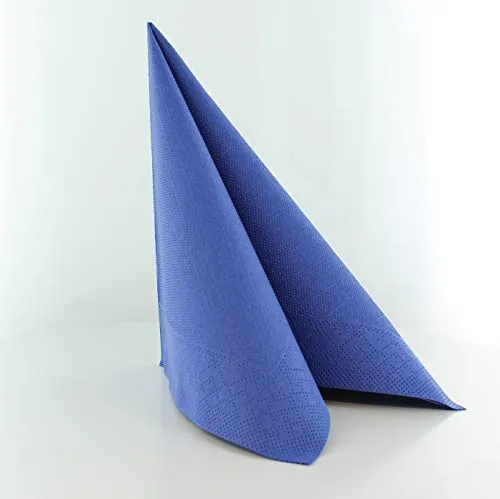 Sovie HORECA Serviette in ROYALBLAU, Tissue Deluxe®, 4-lagig, 40 x 40 cm, 1/4 Falz, 50 Stück – Hochwertige Einweg-Papierservietten für Gastronomie, Events, Dinner, Feiern & stilvolle Tischdeko