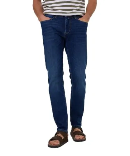 Pierre Cardin Herren Denim PC-Lyon Tapered Fit Hose in Ocean Blue - Moderne 5-Pocket Hose im tapered Fit mit schmal zulaufendem Beinverlauf für einen stilvollen Look. Ideal für den täglichen Gebrauch und vielseitig kombinierbar.