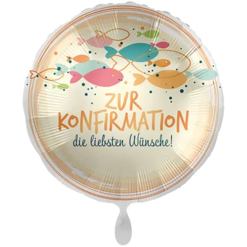Ballon - Konfirmation Fish Swarm Ø 43cm ungefüllt 1