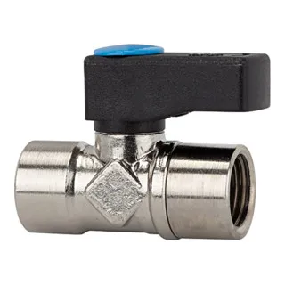 Riegler Mini-Kugelhahn, Drehgriff, Messing vernickelt, G 1/8 IG