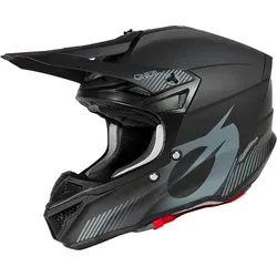 Oneal 5SRS Polyacrylite Solid V.25 Motocross Helm, schwarz-grau, Größe M - Motorradhelm mit robustem Thermoplast-Material und Doppel-D-Sicherheitsverschluss für maximalen Schutz und Komfort beim Motocross.