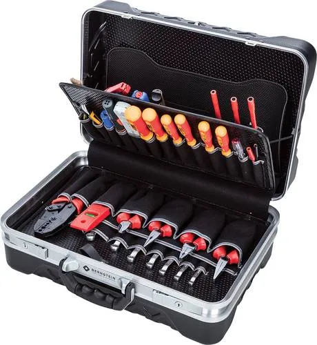 Bernstein Tools for Electronics 6750 Elektriker Werkzeugkoffer 55-teilig - Werkzeugkoffer mit 55 hochwertigen Werkzeugen, ideal für Elektriker und Heimwerker, kompakt und gut organisiert für effizientes Arbeiten.