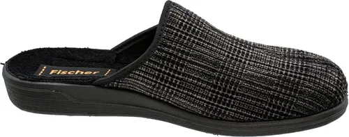 Fischer Frank Herren Pantoffeln, Grau (grauschwarz 662), 42 EU - Hausschuhe mit modernem Streifencord-Obermaterial, rutschfester Synthetik-Laufsohle und weicher Innenausstattung für höchsten Komfort zu Hause.