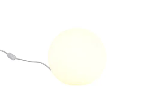 Kleine Glaskugel Tischleuchte Weiß Ø 20cm - Tischlampe aus opalweißem Glas mit austauschbarem E27 LED-Leuchtmittel, dimmbar über Schnurschalter – ideal für stimmungsvolle Beleuchtung im Wohnraum.