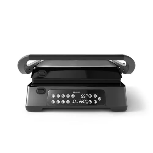 Philips Kontaktgrill 7000 Series HD6307 - 2200 W, digitale Temperatureinstellung und 8 voreingestellte Funktionen, einfache Reinigung und abnehmbare Platten