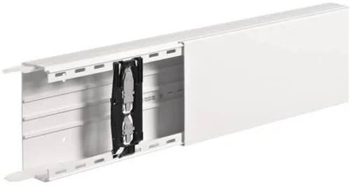 Hager LF6015009016 Kabelkanal 2000 x 150 x 60mm - Leitungsführungskanal aus PVC für einfache Elektroinstallationen, mit vormontierten Kupplungen und Rückhalteklammern für eine unkomplizierte Ein-Mann-Montage.