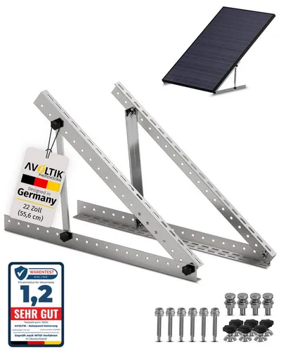 Solarmodul Halterung bis 118cm für Photovoltaik - Befestigungsmittel für Solarmodule, 0-90° verstellbar, ideal für gewerbliche und private Anwendungen im Freien, hitze- und korrosionsbeständig.