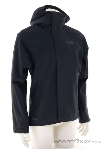 Rab Downpour Jacket black (BLK) XL - Funktionsjacke für Herren, wasserdicht mit 20.000 mm Wassersäule und atmungsaktivem Material, ideal für Outdoor-Abenteuer bei jedem Wetter.