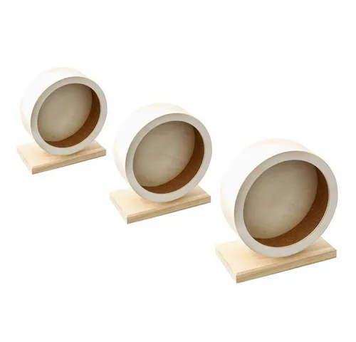 Karlie Bogie Wheel - Laufrad aus Naturholz mit Korkboden, ideal für Zwerghamster und Ratten, Durchmesser 16 cm