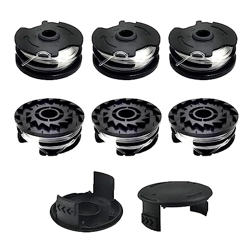 Viilich 6 Stücke Ersatz Fadenspulen für LIDL Parkside,mit 2 Kappe,Nylonfäden Ersatz Spule für LIDL Parkside Trimmer Rasentrimmer PRTA 20-Li A1,B2,C3;PRT 550 A1, A3;PRT 300 A1-2x4m 1,6mm