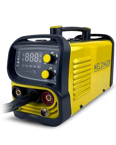 WELDINGER ME 130 mini Flux Fülldrahtschweißgerät - inkl. 1 kg Fülldraht und Fülldraht-Gasdüse, ideal für NoGas-MAG-, MMA- und Lift-WIG-Schweißen, 5 Jahre Garantie