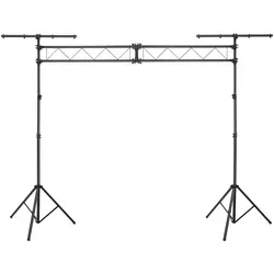 Showlite Traversen-Starter-Set: 2x Lichtstativ, 2x Traversen - Sonstiges DJ-Zubehör, Höhenverstellbar von 1,50 - 3,00 Meter, perfekt für Licht- und Effekttechnik mit einer Max. Belastbarkeit von 75 kg.