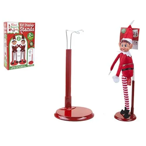 Roter verstellbarer Ständer für Elfenpuppen (30,48 cm) – 2 Stück, stabiles Design und verschönern Sie Ihre festliche Dekoration – perfekte Präsentation und Unterstützung für Elfenpuppen