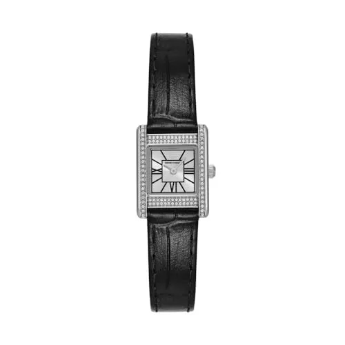 Emporio Armani Damen Analog Quarz Uhr AR11660 - Armbanduhren für Damen, elegante Quarzzeitmessung mit schwarzem Lederarmband und wasserfestem Design, ideal für den Alltag und besondere Anlässe.