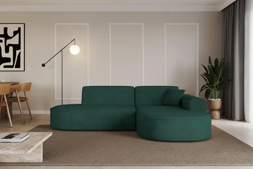 ALTDECOR Ecksofa MARI-L1 in L-Form - 243x171x79,5 cm Dunkelgrün - Vielseitige Eckcouch in modernem Design, ideal für stilvolle Wohnzimmer. Hoher Sitzkomfort dank hochwertiger Polsterung und stabiler Konstruktion. Perfekt für entspannte Abende mit Familie und Freunden.