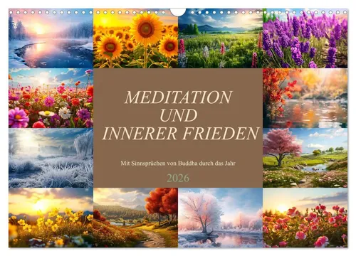 Dirk Meutzner | Meditation und innerer Frieden Wandkalender 2026 - Kalender mit 14 inspirierenden Bildern und Sinnsprüchen für mehr innere Ruhe und Achtsamkeit. Ideal für Meditation und Selbstreflexion.