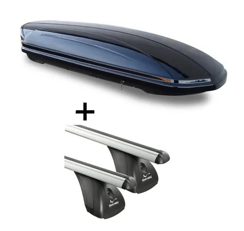 Dachbox VDPMAA460 460Ltr schwarz glänzend mit Aluminium Dachträger Aurilis VDP für Opel Tigra