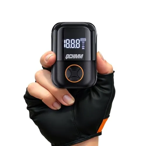 Tragbarer Fahrradpumpe, Elektrische Luftpumpe Fahrrad, Mini fahrradpumpe mit Manometer für Schrader- und Presta Ventil, 120PSI Akku Luftpumpe für Rennrad, Mountainbikes, Stadträder und E-Bikes