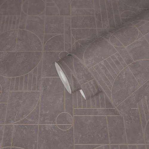 Vliestapete Fliesen Geometrie grau gold My Home My Spa 38699-1 (3,18€/1qm)