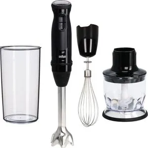 Braun Stabmixer MultiQuick 5 Vario MQ 50202 M - Handmixer Set mit 1000 W, 21 Geschwindigkeitsstufen und ergonomischem Soft-Griff. Inklusive BPA-freiem Mixbecher und Universalzerkleinerer für vielseitige Zubereitung.