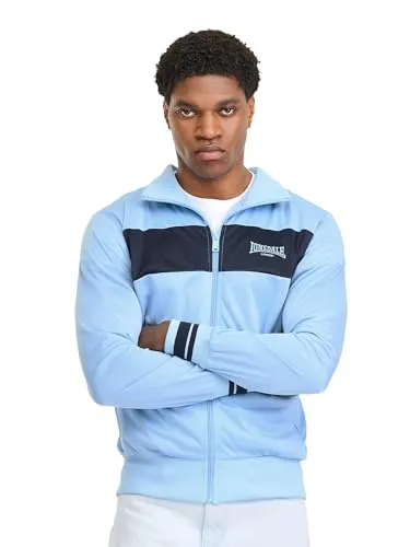 Lonsdale Herren Trainingsjacke MEOLS, Blue/Navy, 3XL - Stylische Trainingsjacke in regulärer Passform, aus 100% Polyester gefertigt. Mit auffälliger Logo-Stickerei und hohem Kragen für zusätzlichen Komfort.