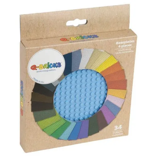 Q-Bricks - Basis Platte 20 x 20 Kartonbox 4 Stück - Farbe Lichtblau