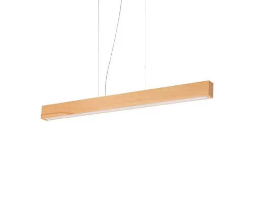 Craft SP Pendelleuchte aus Holz von Ideal Lux - Elegante Pendelleuchte aus Naturholz mit mattschwarzer Metallrosette, ideal für stilvolle Wohnräume. Hochwertige LED-Technologie mit 4600 Lumen sorgt für helles Licht.