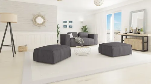 S-Style Möbel Polsterhocker Renne aus Cord mit Wellenfederung - Komfortabler Polsterhocker aus hochwertigem Cord, ideal zur Ergänzung Ihres Sofas. Mit hochelastischem Schaumstoff und Wellenfederung für langlebigen Sitzkomfort.