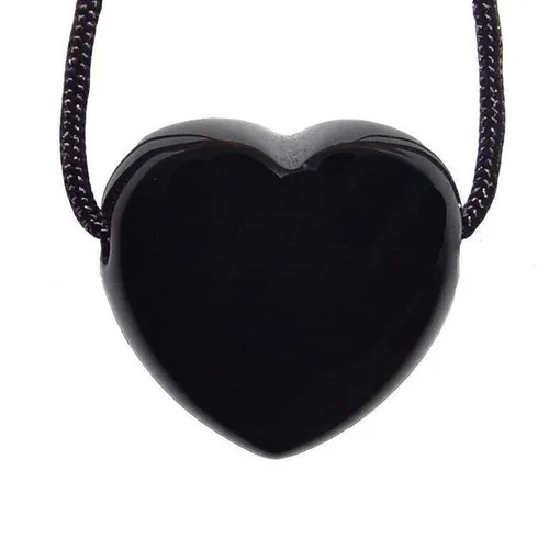 Onyx Herz Anhänger 25 mm großes bauchiges Edelstein Herz Bohrung ca. 2,5 mm mit