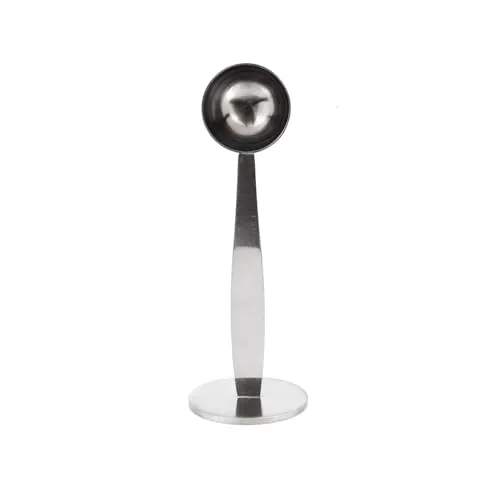 LiJuanWang Kaffeeportionierer Tamper,Espressodrücker Kaffeemaß,2-in-1-Kaffeelöffel,Kaffeemesslöffel aus Rostfreiem Messen Stampfen Kaffeelöffeln Mehrzwecklöffel
