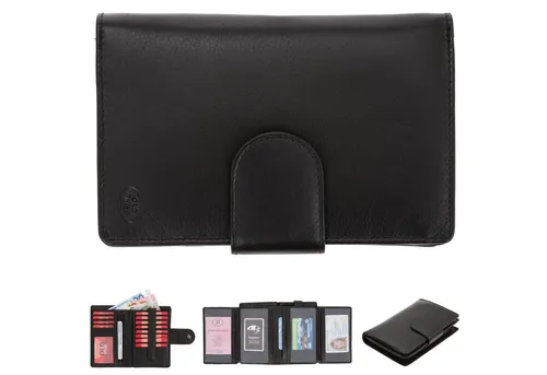 The Old River Geldbörse Damen Damengeldbörse Börse Portemonnaie Colori XL, Geldbeutel Leder Wallet groß + Schlüsselmäppchen