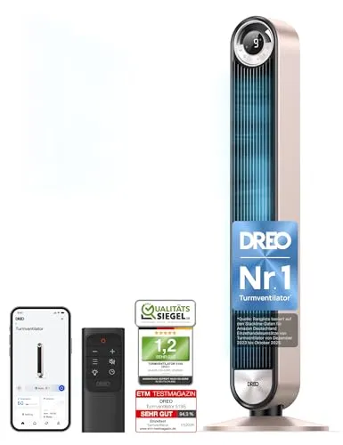 Dreo 25dB Smart Leiser Turmventilator in weiß von DREO