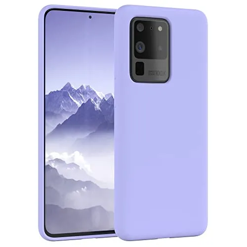 EAZY CASE Premium Silikon Handyhülle kompatibel mit Galaxy S20 Ultra Slimcover mit Kameraschutz und Innenfutter, Silikonhülle, Schutzhülle, Bumper, Handy Case, Hülle, Softcase, Lavendel Lila