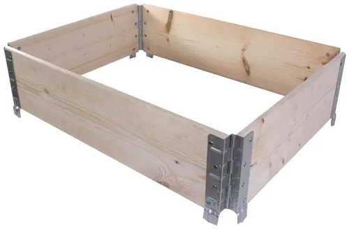 BigDean Palettenrahmen für Hochbeet - Faltbar & Stapelbar - Hochbeete-Kit für Pflanzen, Blumen und Gemüse, stabil mit Stahl-Scharniere und praktischer Einklappfunktion, ideal für platzsparendes Gärtnern.