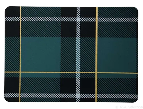 ASA Selection leather optic Tischset, Tartan petrol türkis in türkis von ASA