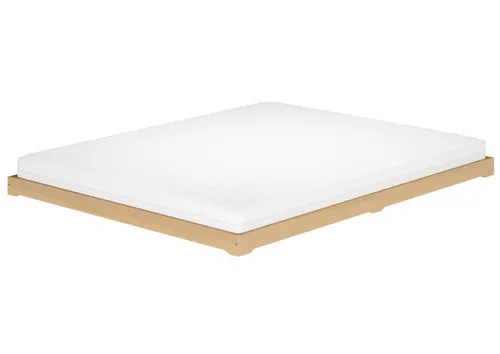 ERST-HOLZ Bett Breites Bodenbett Doppelbett aus Buche Massiv 200 x 200 - Modernes Boden-Doppelbett aus massivem Buchenholz, ideal für Loftwohnungen und sichere Nutzung für Kinder. Liegefläche 200x200 cm, leicht zu montieren und zu verstecken.