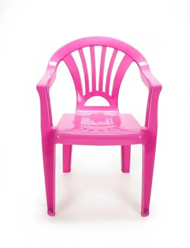 Bubble Store Kinder Gartenstuhl Sitzhöhe 27 cm, für Kinderzimmer, Spielecke oder Garten, Leichter Kunststoff Stapelstuhl (Pink)