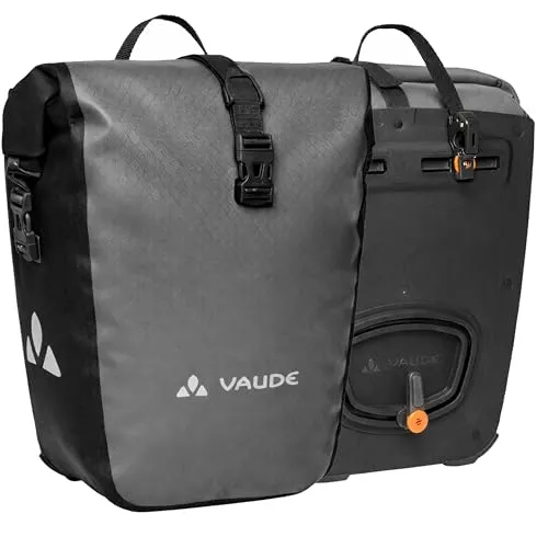 VAUDE Aqua Back Fahrradtaschen für Gepäckträger, 48L, wasserdicht, einfach zu befestigen - Praktische 2 x 24L Hinterradtaschen mit QMR 2.0-Befestigungssystem. Robustes, wasserdichtes Material und vielseitig einsetzbar – ideal für den Alltag. Hergestellt in Deutschland.