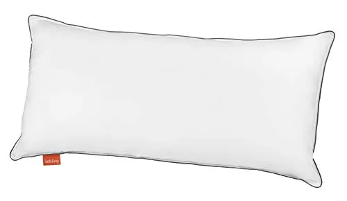 liebling Hotelkissen fest 40x80 cm, höhenverstellbares Kopfkissen 40 x 80 cm, Kissen, 100% Baumwolle mit Grauer Biese, Made in EU, Oeko-TEX, waschbar bis 60 Grad