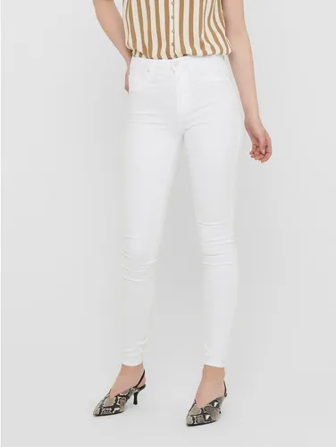 ONLY Damen Jeans 15174842 White XS-32 - Hochwertige Skinny Jeans in Weiß mit hohem Bund, 5 Taschen und elastischem Material für perfekten Sitz und Komfort.