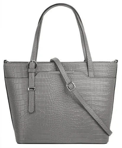 Henkeltasche CLUTY - Elegante Damen Handtasche aus echtem Leder - Handtaschen in Kroko-Optik, aus 100 % Rindleder, Made in Italy. Praktische Innentasche und Smartphonefach für optimale Organisation.