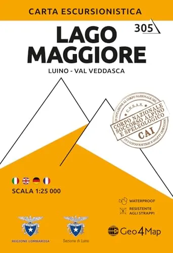 Lago Maggiore 1:25 000: Luino-Val Veddasca / Waterproof / Resistente (Carta escursionistica)