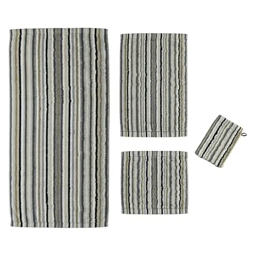 Cawö Seiflappen Lifestyle Streifen 7048 kiesel - 37 Größe 30 x 30