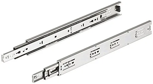 Schubladenschiene Vollauszug ACCURIDE 3832 Teleskopauszug 550 mm | Tragkraft bis 45 kg | Teleskopschiene mit Rastung in geschlossener Position | Stahl verzinkt | 1 Paar