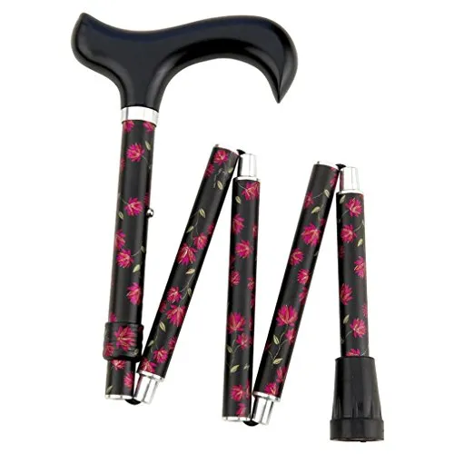 Designer Gehstock Gehhilfe Deluxe-Supermini-Faltstock Fleur lila