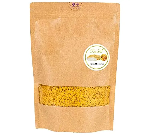 Produktbild TooGet Reines Gelbes Bienenwachs, Natürliches Bienenwachs Pellets, Wachs Pastillen Premium Qualität, Kosmetische Qualität - 400g