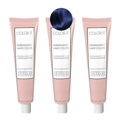 COLOR.IT by BM - Permanente Haarfarbe, 3x 100ml (Mixton Blau) - Hochwertige permanente Haarfarbe in Salonqualität, ideal für präzise Farbnuancen. Die pflegende Formel sorgt für lebendige Farben und optimale Grauabdeckung – perfekt für den professionellen Einsatz im Friseursalon.