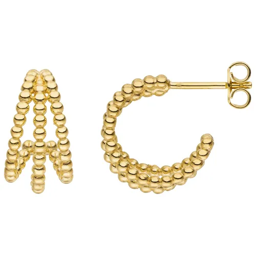 Kugel Ohrringe Creolen Halbcreolen 14,3x7,9mm aus 375 Gold Gelbgold - Elegante Creolen für Damen aus 375 Gelbgold, ideal für jeden Anlass. Der sichere Butterfly-Verschluss sorgt für einen angenehmen Tragekomfort.