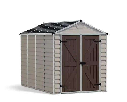 Palram Canopia Gerätehaus Skylight 6x10 - Gerätehaus aus Metall 304 x 185 cm mit rostbeständigen Polycarbonatplatten und UV-Schutz, langlebig und wartungsfrei.